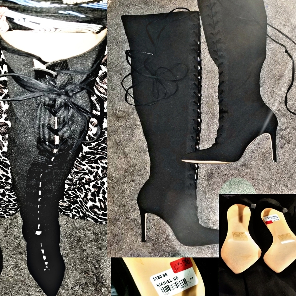 Thigh high lace up Boots
